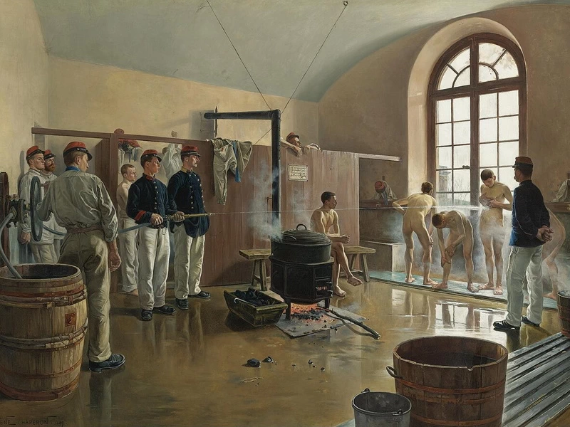 1857-Charles Eugène Chaperon - La doccia al reggimento (1987)